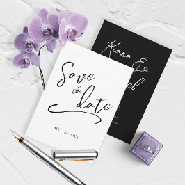 Liebe Calligraphy Wedding V2 B&W ID940 Save The Date