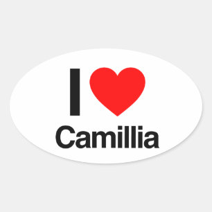 Liebe Camillia Ovaler Aufkleber