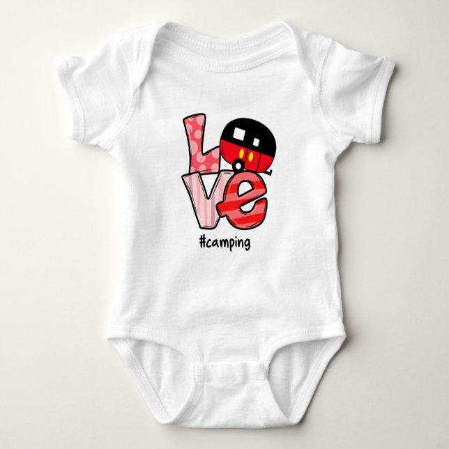 Liebe Camping #Camping Baby Strampler (Vorderseite)