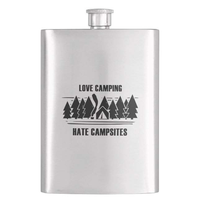 Liebe Camping, Hass-Campingplätze Flachmann (Vorderseite)