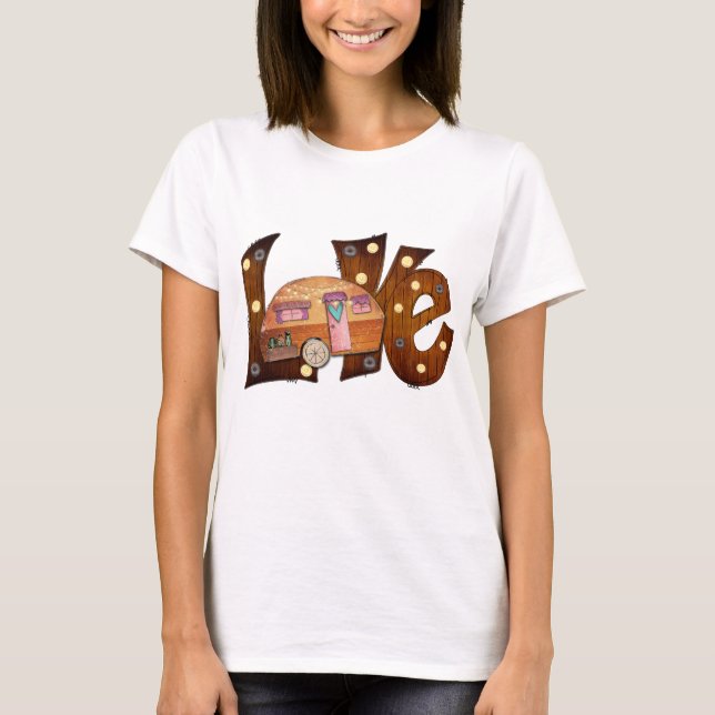 Liebe Camping Hübsch T-Shirt (Vorderseite)