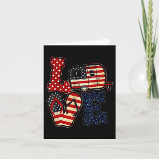 Liebe Camping USA Flag 4. Juli Dreh Flop Camper Karte