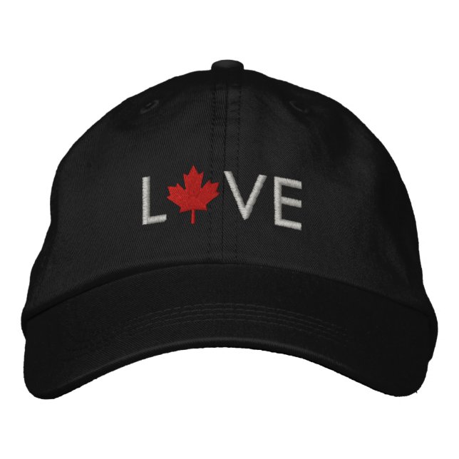 Liebe Canada Cap - Canada Maple Leaf Hat Bestickte Kappe (Vorderseite)