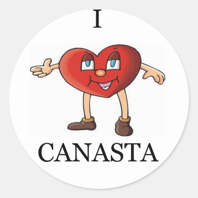 Liebe canasta runder aufkleber (Vorderseite)