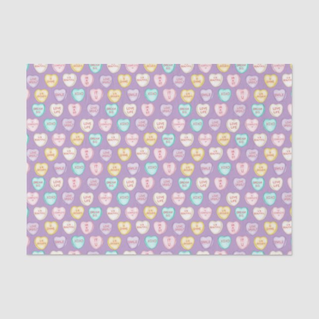 Liebe Candy Hearys - Lila Gewebepapier Seidenpapier (Vorderseite)