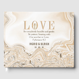 Liebe Caramel Marble Swirl Scripting Ephesians 4:2 Gästebuch