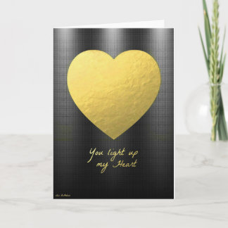 Liebe Card Grußkarte für Freund Gold Herzkarte Karte