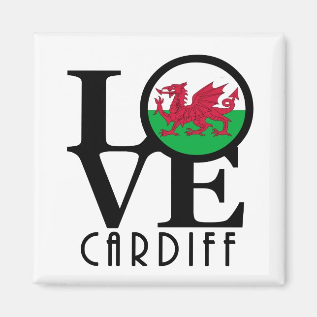 LIEBE Cardiff Wales Magnet (Vorne)