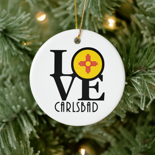 LIEBE Carlsbad New Mexico Keramik Ornament (Baum)
