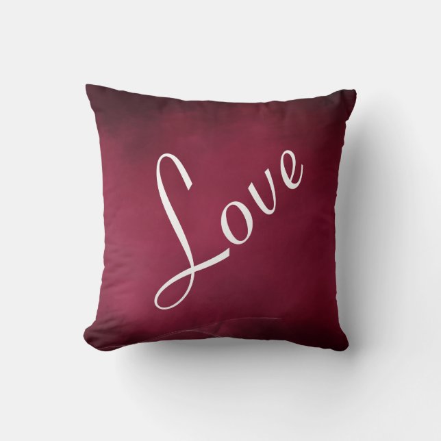 Liebe Carmine roter Soft Pastellfarbton Kissen (Vorderseite)