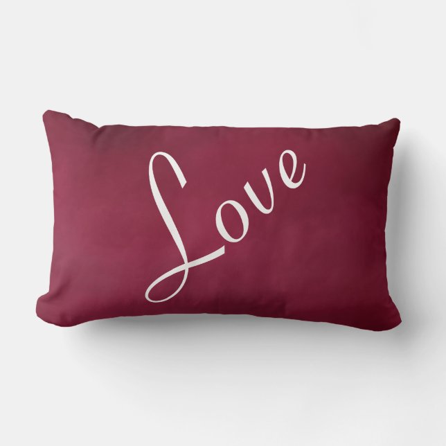 Liebe Carmine roter Soft Pastellfarbton Lendenkissen (Vorderseite)