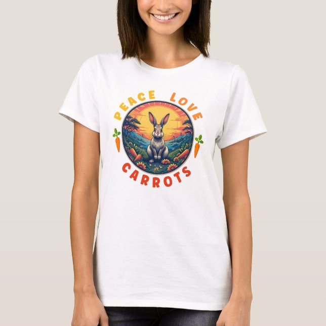 Liebe Carrots, Funny Rabbit Lover Retro T-Shirt (Vorderseite)