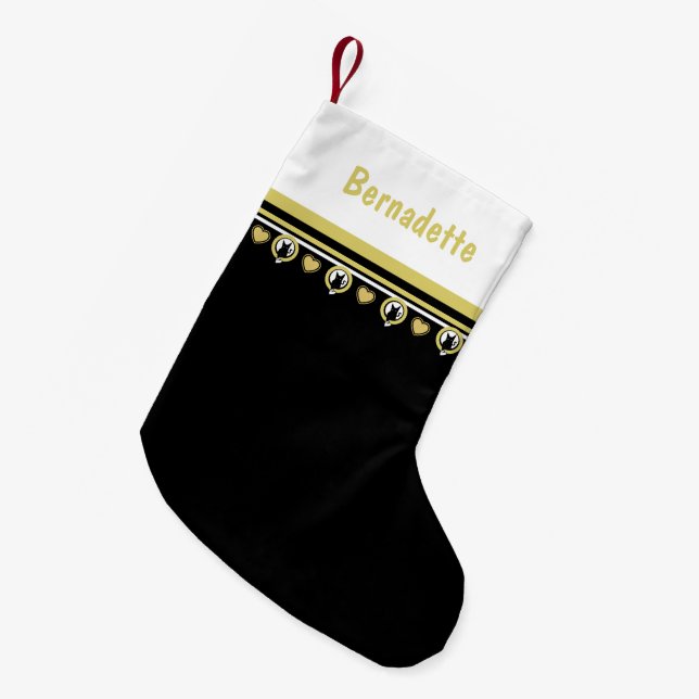 Liebe Cat Strumpf von Dichterin Adiela Akoo Kleiner Weihnachtsstrumpf (Vorderansicht (hängend))