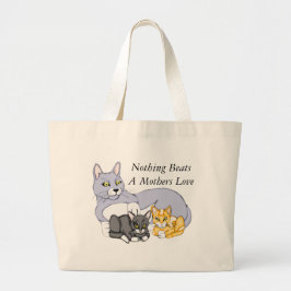 Liebe Cat und Kittens Jumbo Tote Bag Stoffbeutel
