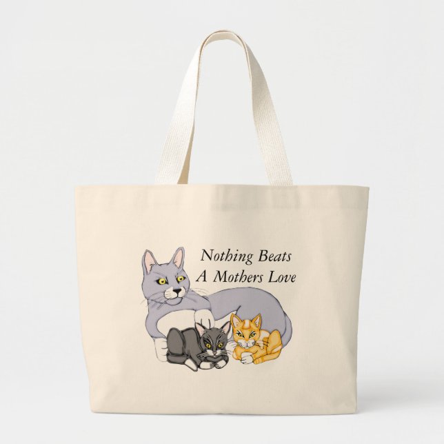 Liebe Cat und Kittens Jumbo Tote Bag Stoffbeutel (Vorne)