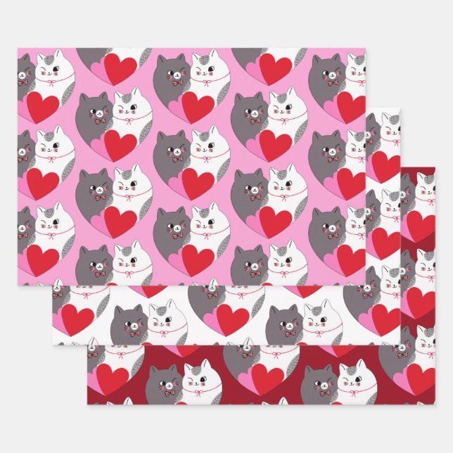 Liebe Cats Collection Geschenkpapier Set (Set)