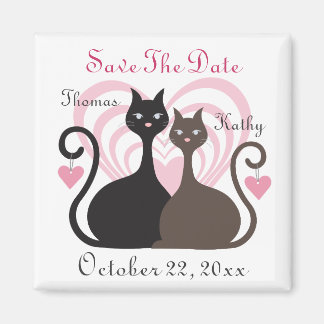 Liebe Cats Custom Save the Date Magnet Square