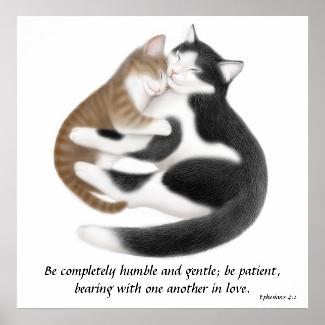 Liebe Cats Ephesians 4:2 Inspiration Print Poster (Vorne)
