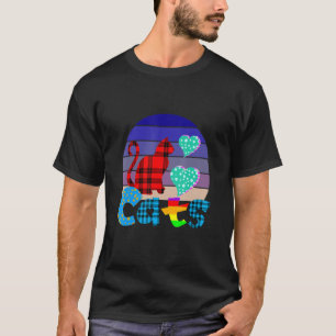 Liebe Cats Quirky farbenfrohe Sonnenuntergang Kari T-Shirt