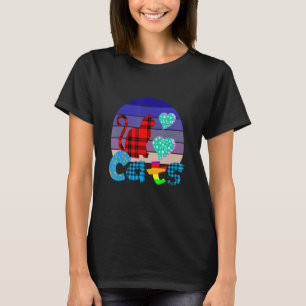 Liebe Cats Quirky farbenfrohe Sonnenuntergang Kari T-Shirt
