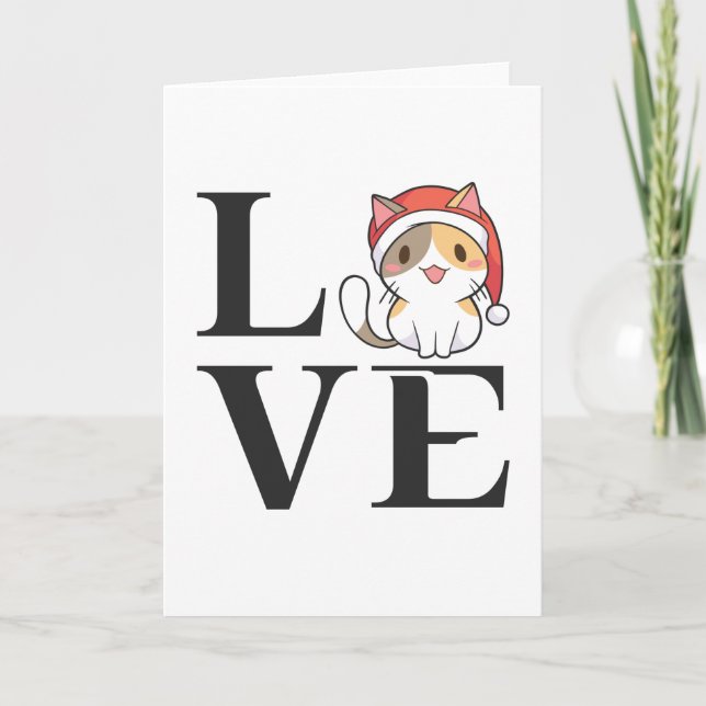 Liebe Cats - Santa Kitten Karte (Vorderseite)