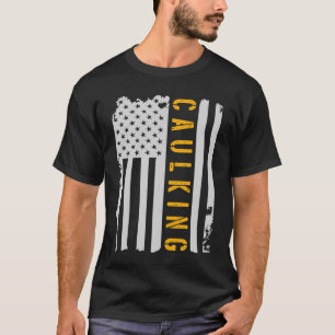 Liebe Caulking Construction Worker US-Flagge T-Shirt