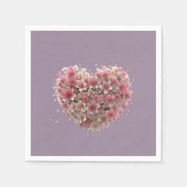 Liebe Celebration Floral Heart Serviette