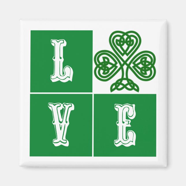 Liebe Celtic Kleeblatt Hearts Magnet (Vorne)