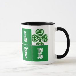 Liebe Celtic Kleeblatt Hearts Tasse