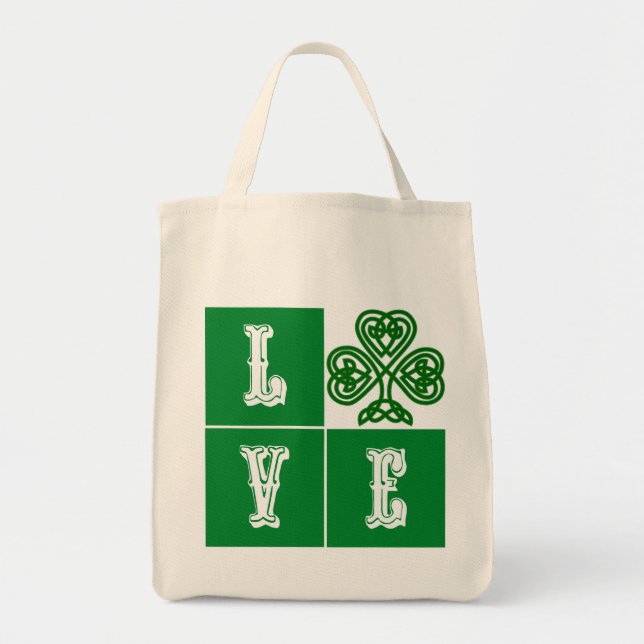 Liebe Celtic Kleeblatt Hearts Tragetasche (Vorne)