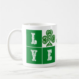 Liebe Celtic Kleeblatt Herz Irland Motto Kaffeetasse