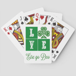 Liebe Celtic Kleeblatt Herz Irland Motto Spielkarten