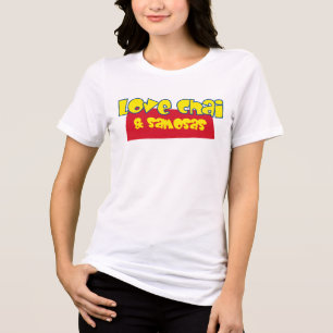 Liebe Chai T-Shirt   Funny Indian Chai Samosa T -  Tri-Blend Shirt