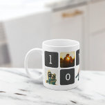 LIEBE Chalkboard FotoCollage Kaffeetasse<br><div class="desc">Feiern Sie Ihre Liebe mit unserer Tasse im süsslichen Foto mit trendigem Chalkboard-Stil und Schreibmaschinenschrift! Fügen Sie 5 Ihrer beliebten quadratischen Fotos (perfekt für Instagrams!) in den Fenstern, die zur Verfügung gestellt werden, und Ihre Namen und Hochzeitstag oder Jahrestag.</div>
