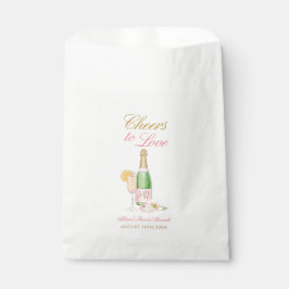 Liebe Champagner florales Brautparty Geschenktütchen