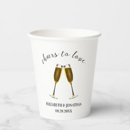 Liebe Champagnerbrille Pappbecher