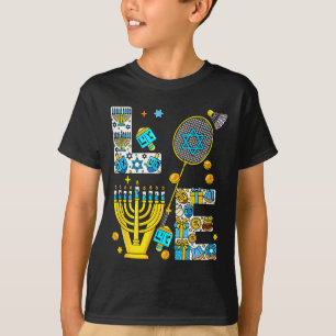 Liebe Chanukka Menora Kostüm Badminton Liebhaber S T-Shirt
