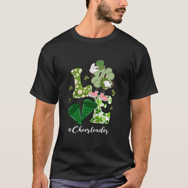 LIEBE Cheerleader Life Kleeblatt Funny St Patrick T-Shirt (Vorderseite)