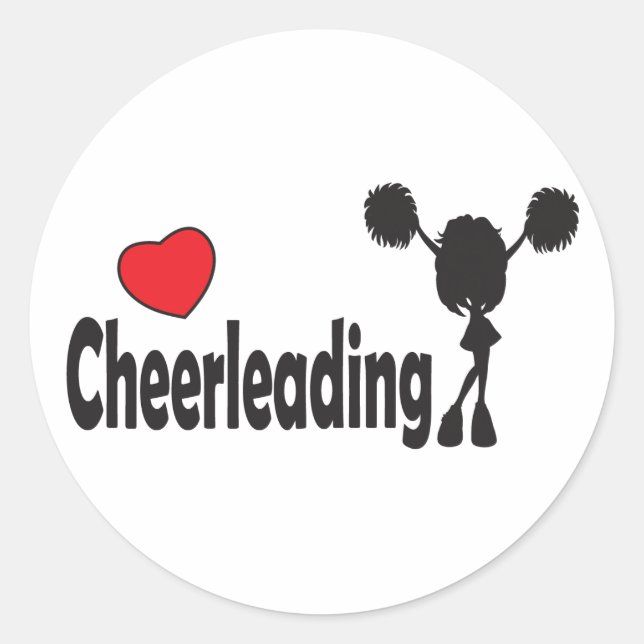 Liebe Cheerleader Runder Aufkleber (Vorderseite)