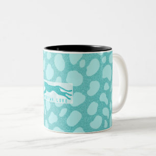 Liebe Cheetah - Türkisfarbene Glitzer simuliert Zweifarbige Tasse
