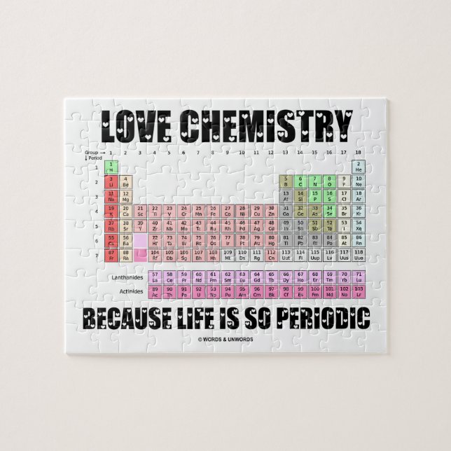 Liebe-Chemie, weil das Leben so periodisch ist (Horizontal)