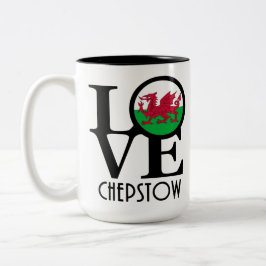 LIEBE Chepstow Wales 15oz Zweifarbige Tasse