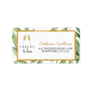Liebe Chic Champagne Botanische Hochzeit Adressaufkleber