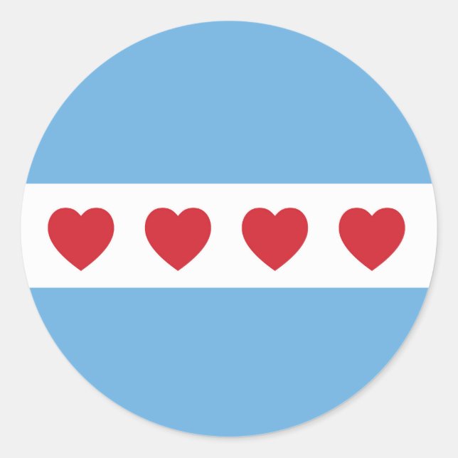 Liebe Chicago | Aufkleber | Runde (Vorderseite)