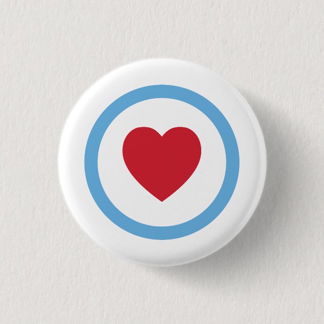 Liebe Chicago | Button | Kreisherz | weiß (Vorderseite)
