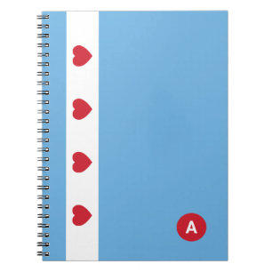 Liebe Chicago SpiralNotebook Monogramm Notizblock