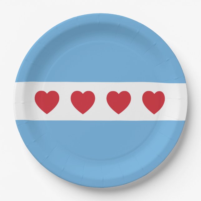 Liebe Chicago | Teller aus Papier (Vorderseite)