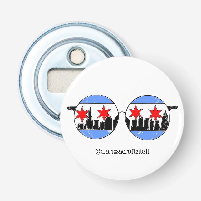 LIEBE chicaGOggles Magnet Flaschenöffner (Vorderseite)