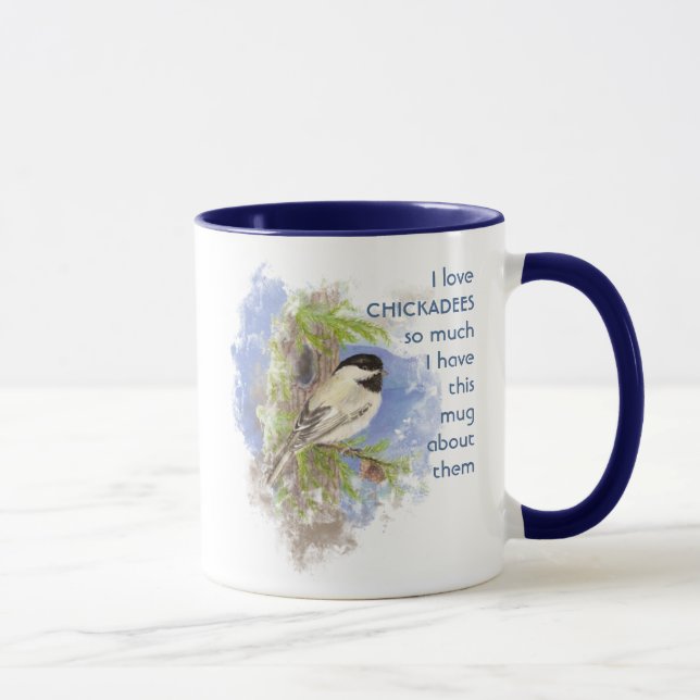 Liebe CHICKADEES so viel Spaß Zitat Tasse (Rechts)