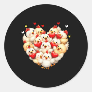 Liebe Chicken Süße Tier Valentine Runder Aufkleber